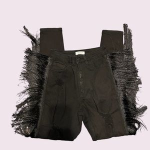 Aphrodite Distressed Fringe Jeans